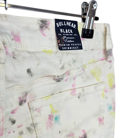 Bullhead Black Denim Paint Print Tie Dye Cutoff Shorts, Size 3 - Picture 8 of 8